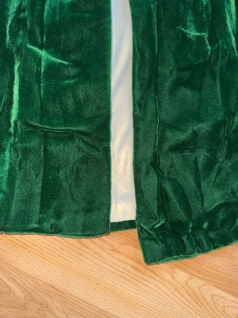 Vintage Green Velvet Bow Collar Open Front Cape Coat Medium 6 Queen of Gambit - Picture 6 of 12